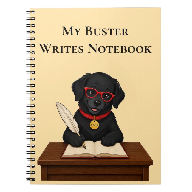 Buster Writes – Spiral Notebook for Writers (Front)