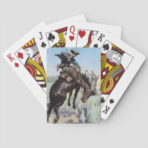 “Busting a Bronco” by W Herbert Dunton Playing Cards