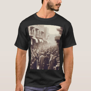 Bustling 1920S Marrakesh  Ai Artwork Vintage Black T-Shirt