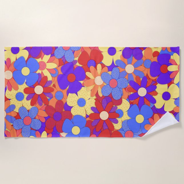 Bustling Bouquet Beach Towel (Front)