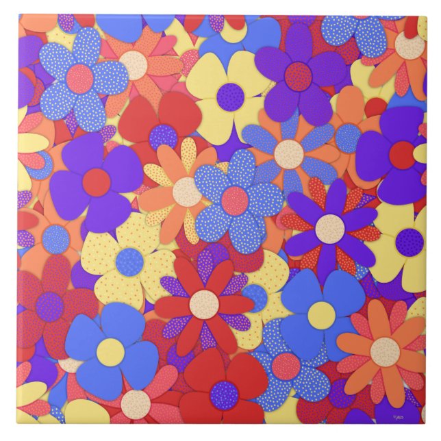 Bustling Bouquet Ceramic Tile (Front)