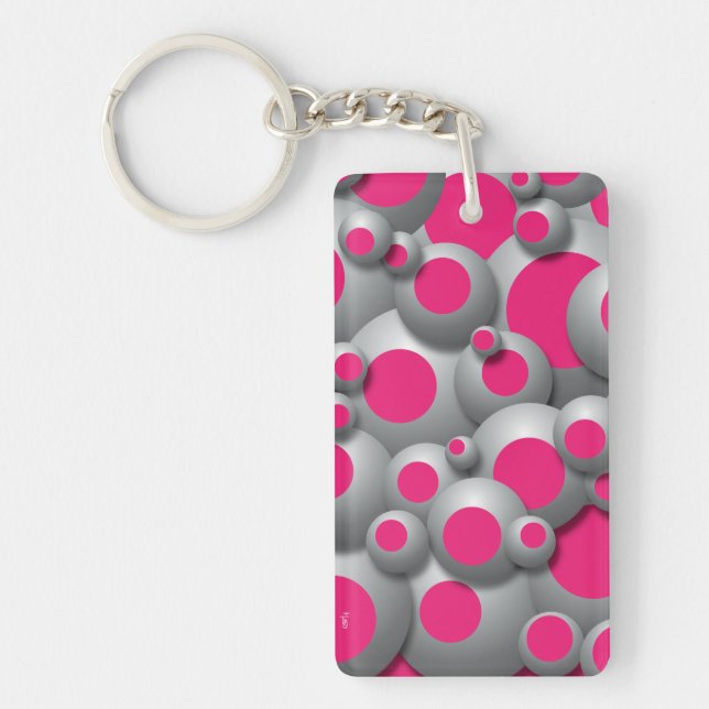 Bustling Bubbles Hot Pink Keychain (Front)
