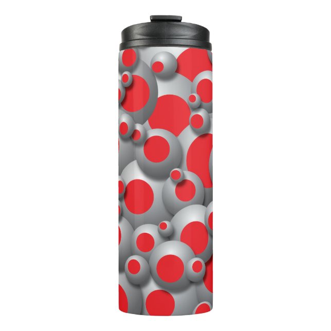 Bustling Bubbles Red Thermal Tumbler (Front)