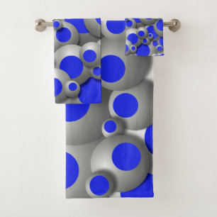 Bustling Bubbles Royal Blue Bath Towel Set
