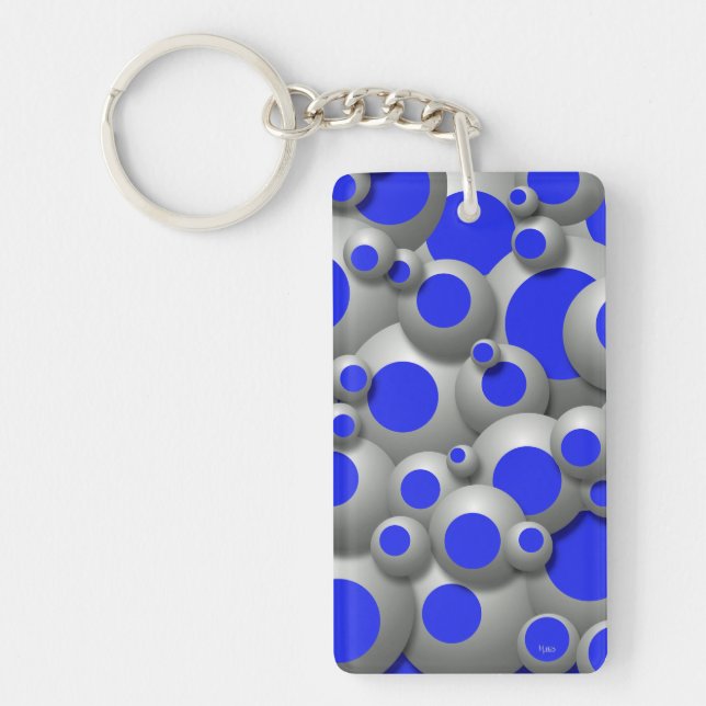 Bustling Bubbles Royal Blue Keychain (Front)