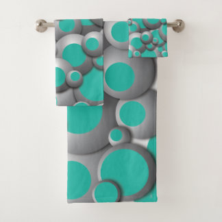 Bustling Bubbles Teal Bath Towel Set