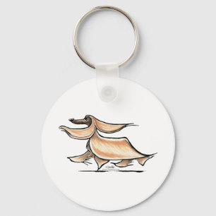 Busy Afghan Hound Keychain