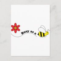 Busy as a Bee Happy Bees and Flowers Cartoon