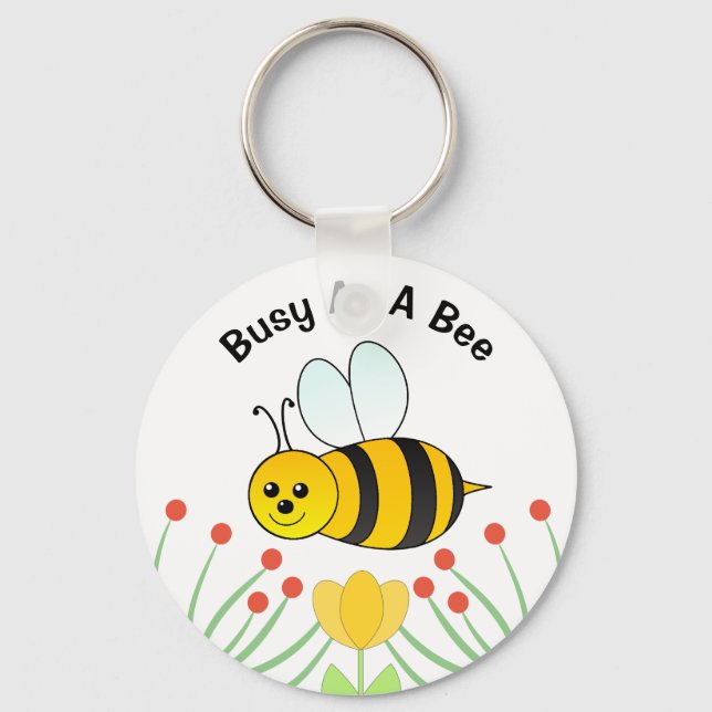 Busy As A Bee Personalized  Keychain (Front)