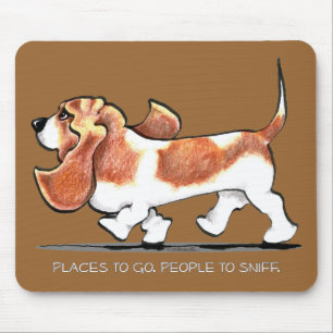 Busy Basset Hound Mouse Pad