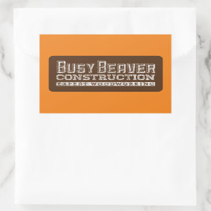Busy Beaver Construction White Gfx Brown Orange BG Sticker