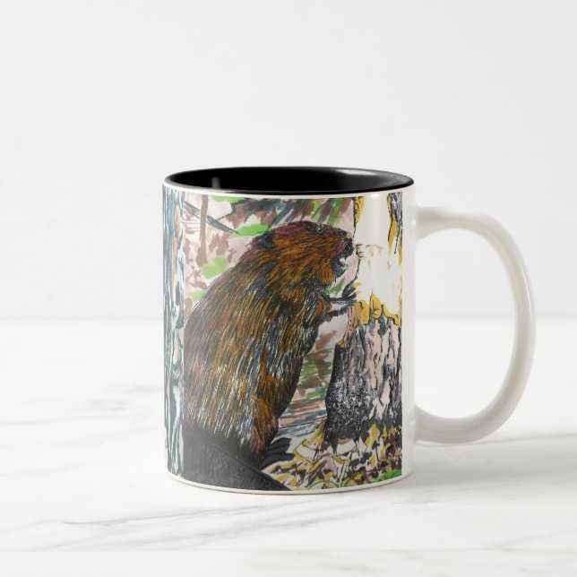 Busy Beaver Two-Tone Coffee Mug (Right)