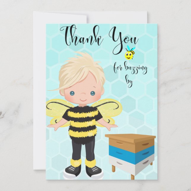Busy Bee 2 Different Thank You Card (Front)