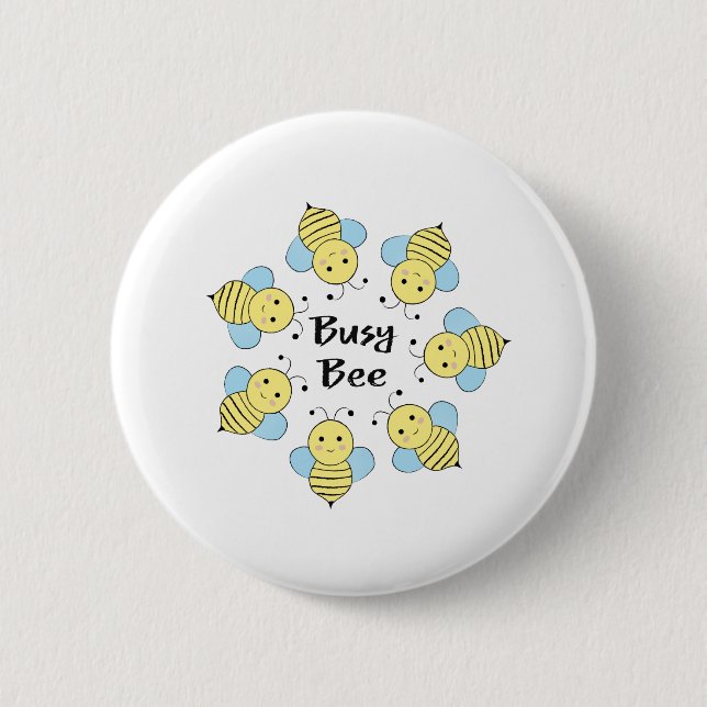 Busy Bee 2 Inch Round Button (Front)