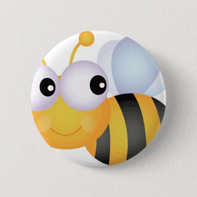 Busy Bee 2 Inch Round Button (Front)
