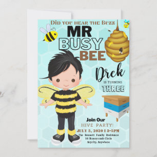 Busy Bee 4 Carte d'invitation Anniversaire différe