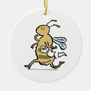 busy bee ceramic ornament