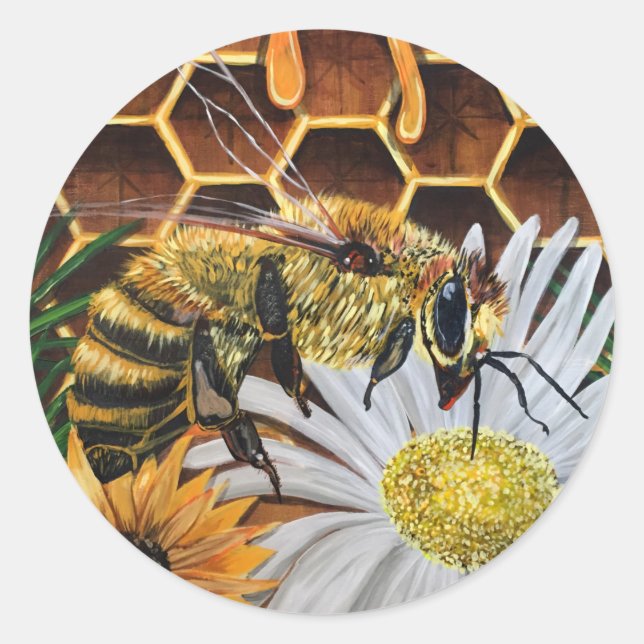 Busy Bee  Classic Round Sticker (Front)