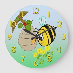 Busy Bee Cute Kid's Round Wall Clock
