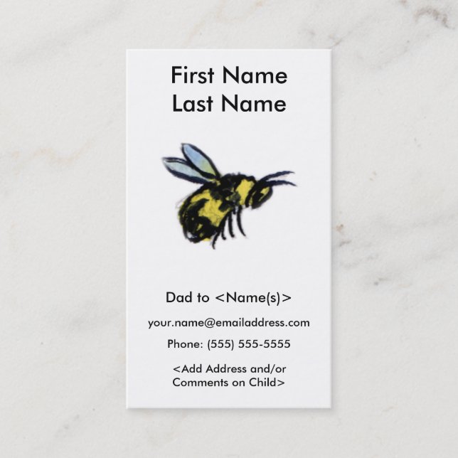 Busy Bee Daddy Custom Photo Calling Playdate Carte (Devant)