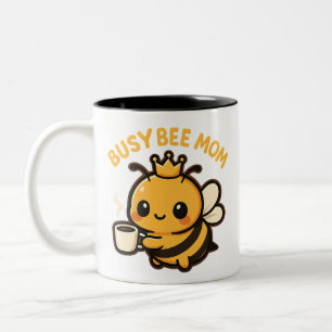 Busy Bee Mom Coffee Bee Two-Tone Coffee Mug