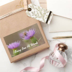 Busy Bee on Purple Thistle Photo Sticker