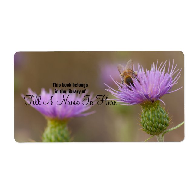 Busy Bee On Purple Thistle Photograph (Front)