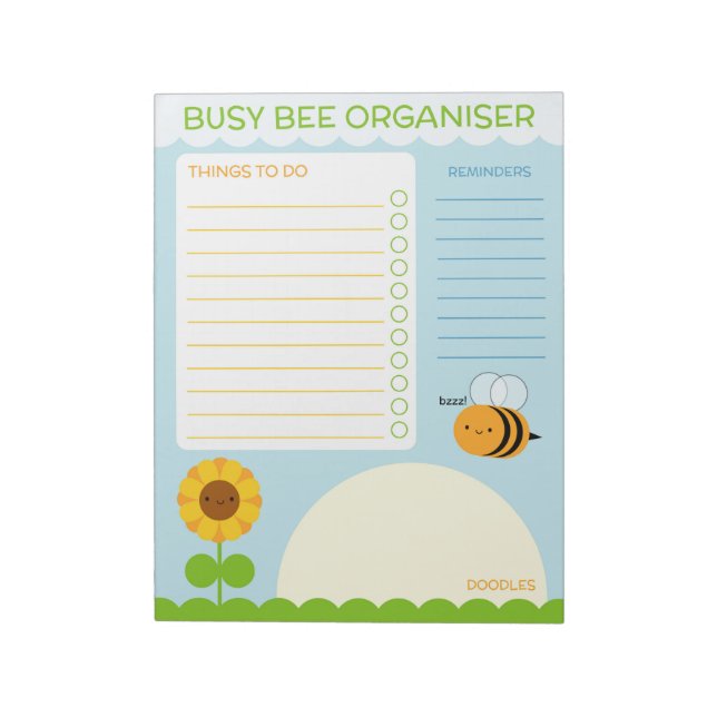 Busy Bee Organiser - To Do List Notepad (Rotated)