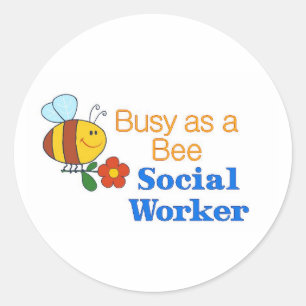 Busy Bee Social Worker Classic Round Sticker