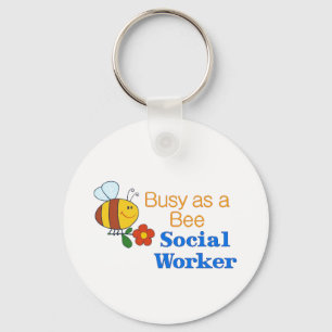 Busy Bee Social Worker Keychain