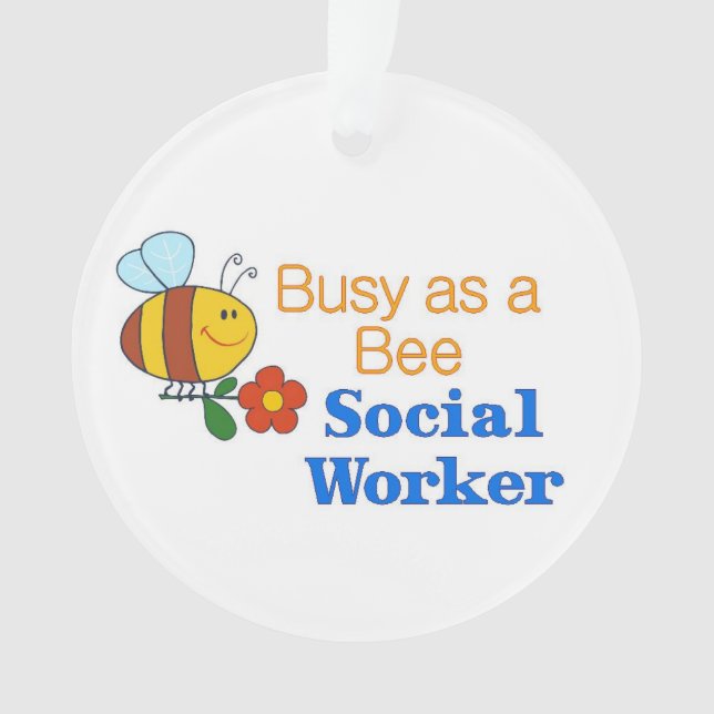 Busy Bee Social Worker Ornament (Front)