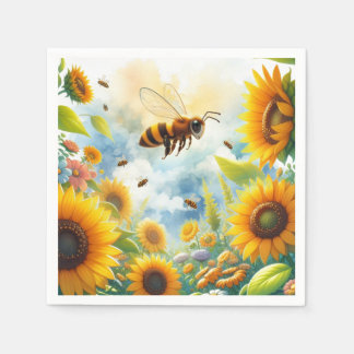 Busy Bee Sunflower Garden Theme Napkin