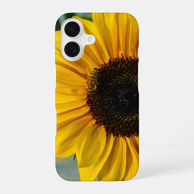 Busy Bee Sunflower iPhone 16 Case (Back)