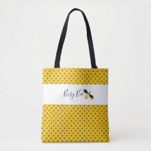 Busy Bee, Tiny Black Dots Shoulder Tote