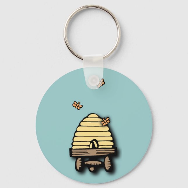 Busy Beehive Key Chain (Front)