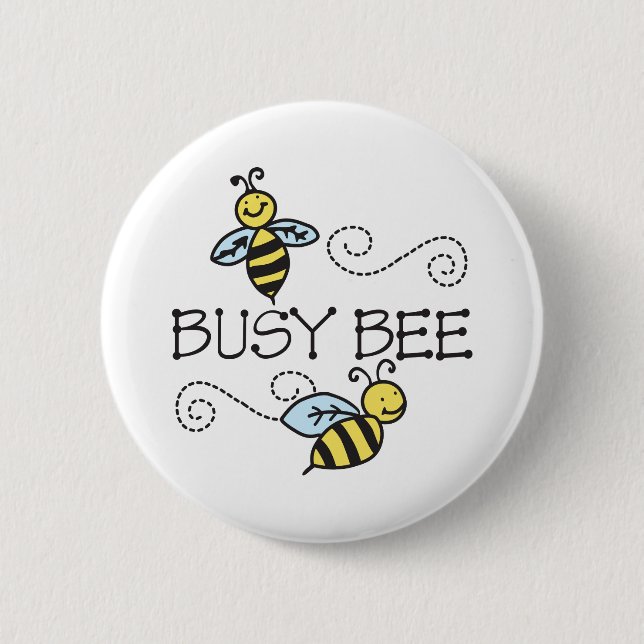 Busy Bees 2 Inch Round Button (Front)