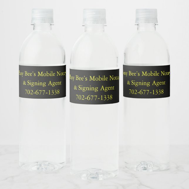 Busy Bee's Mobile Notary Water Bottle Label (Bottles)