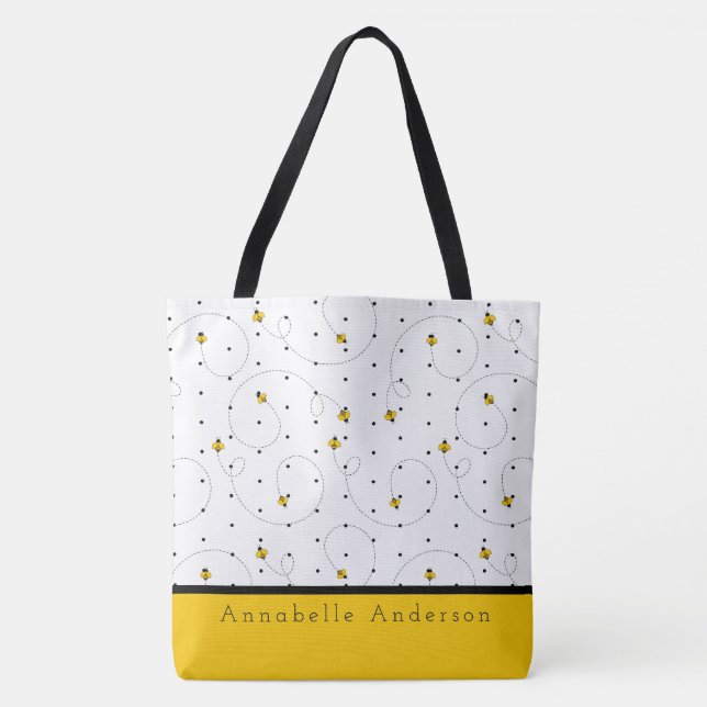 Busy Bees Personalize Tote Bag (Front)