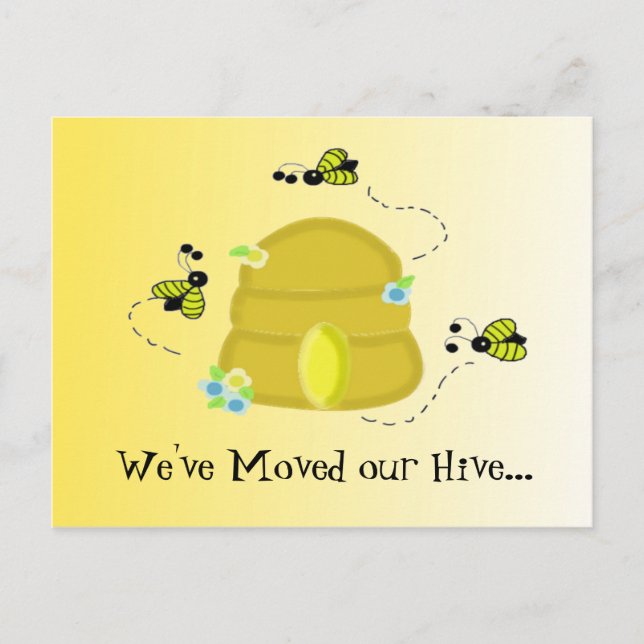 Busy Bees We've Moved Announcement Postcard (Front)