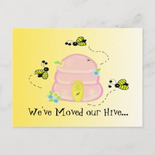 Busy Bees We've Moved Announcement Postcard
