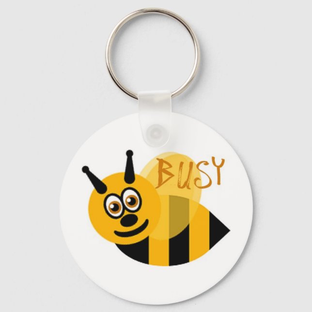 Busy Bumble Bee Cute Keychain (Front)