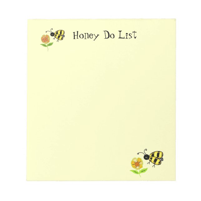 Busy Bumble Bees Honey Do List Notepad (Front)