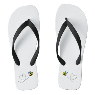 Busy Bumblebee Pattern Flip Flops