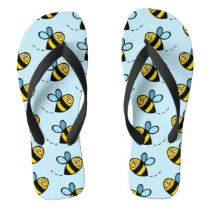 Busy Bumblebee Pattern Flip Flops