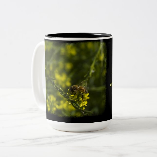 Busy Busy Bee Coffee Break Two-Tone Coffee Mug (Front Left)
