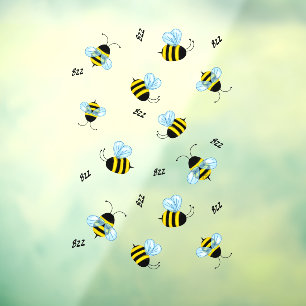 Busy Buzzing Bumble Bees Honeybees Window Decal