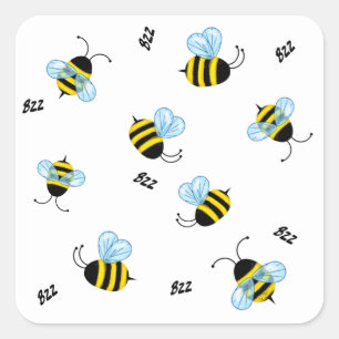 Busy Buzzing Bumble Bees Mousepad Square Sticker