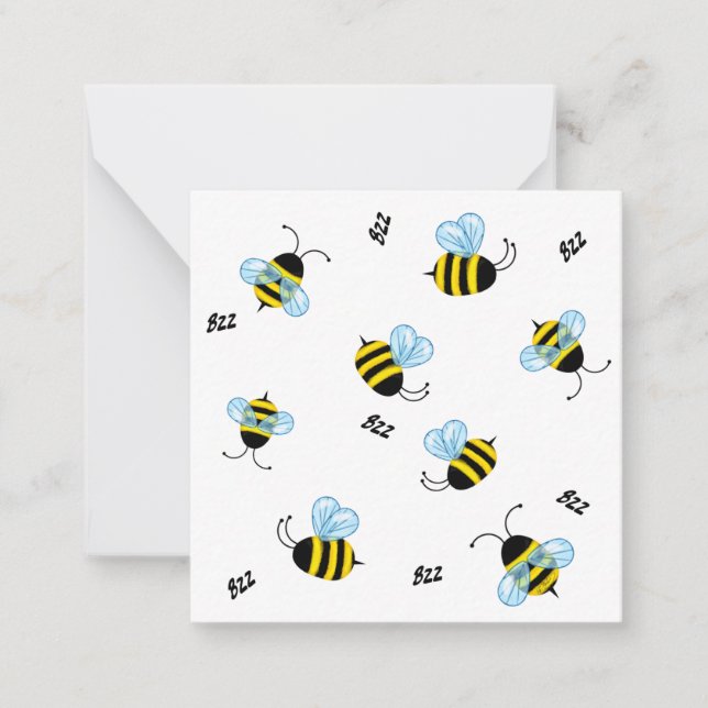 Busy Buzzing Bumble Bees Personalized Card (Front)