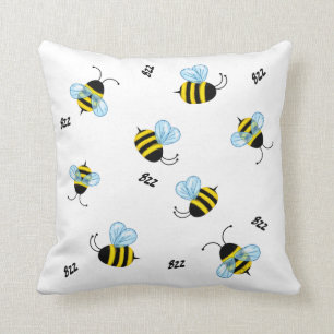 Busy Buzzing Bumble Bees Throw Pillow