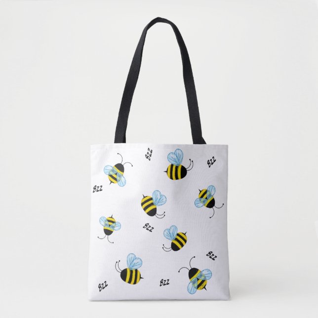 Busy Buzzing Bumble Bees Tote Bag (Front)
